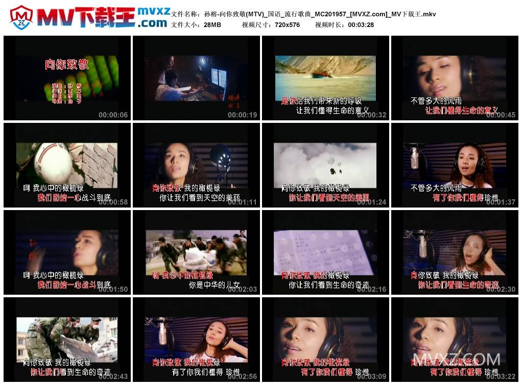 孙榕-向你致敬(MTV)_国语_流行歌曲_MC201957